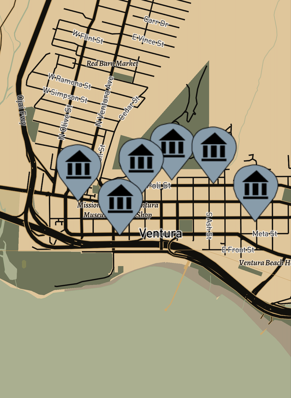 Mappa Mundi app showing historic buildings feature